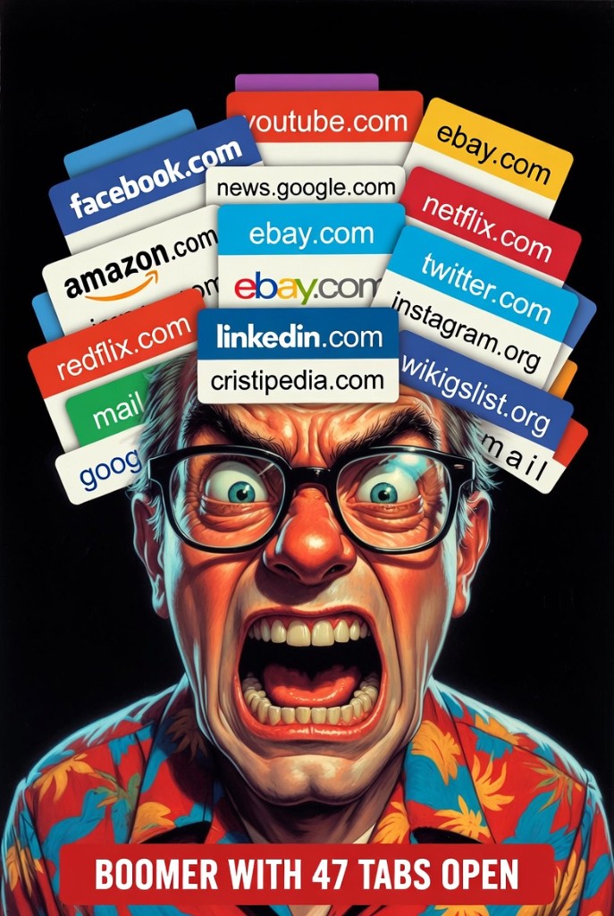 Boomer With 47 Tabs Open fighter