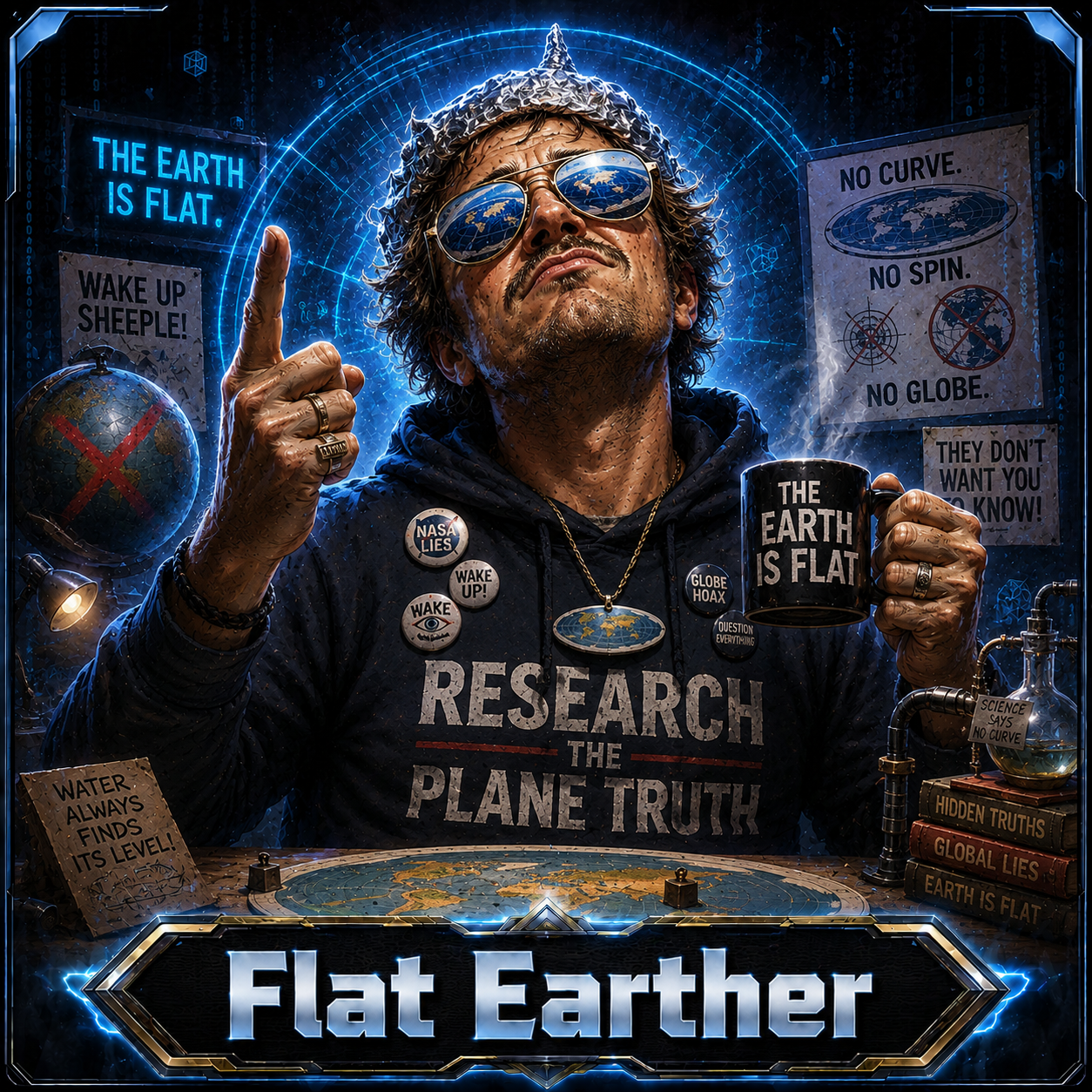 Flat Earther opponent portrait