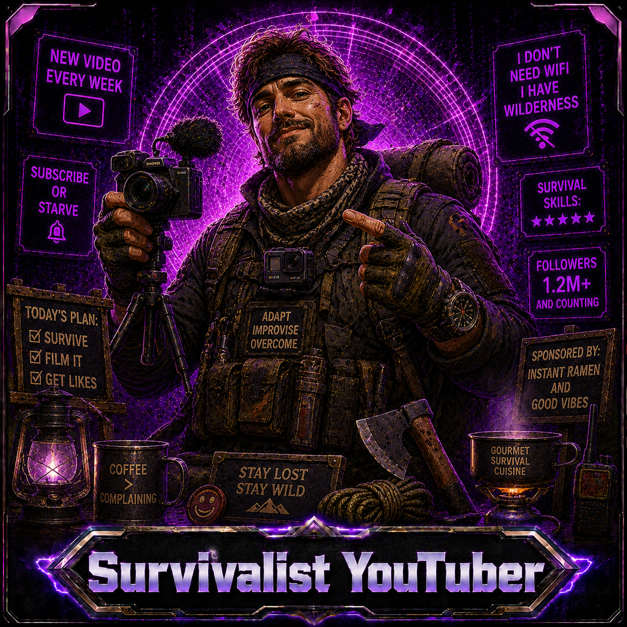 Survivalist YouTuber opponent portrait