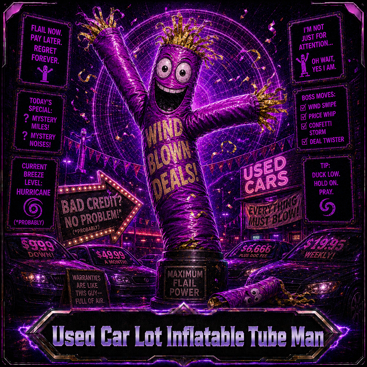 Used Car Lot Inflatable Tube Man opponent portrait
